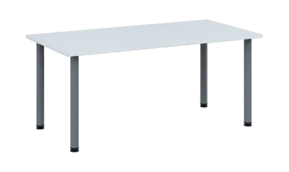 CRTR 160 jídelní stůl, kovová podnož stříbrná, deska 25 mm, 1600x800 mm, bílá